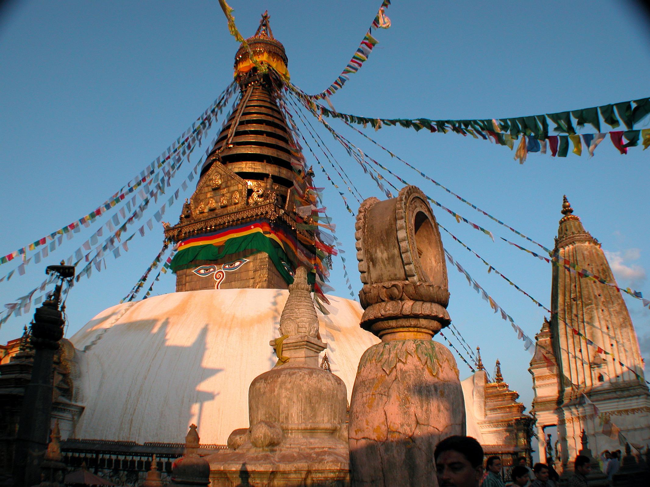 Kathmandu Swayambhunath 27 Swayambhunath Just Before Sunset With Anantapura Shikhara To Right From Dongak Choling Gompa 